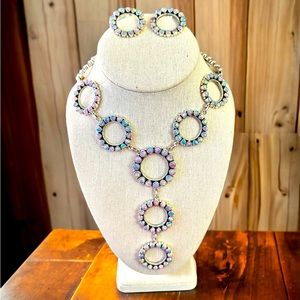 Sterling Silver Ethiopian Opal Necklace & Earrings Set